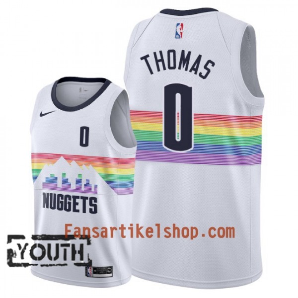 Denver Nuggets Trikot Isaiah Thomas 0 2018-19 Nike City Edition Weiß Swingman - Kinder